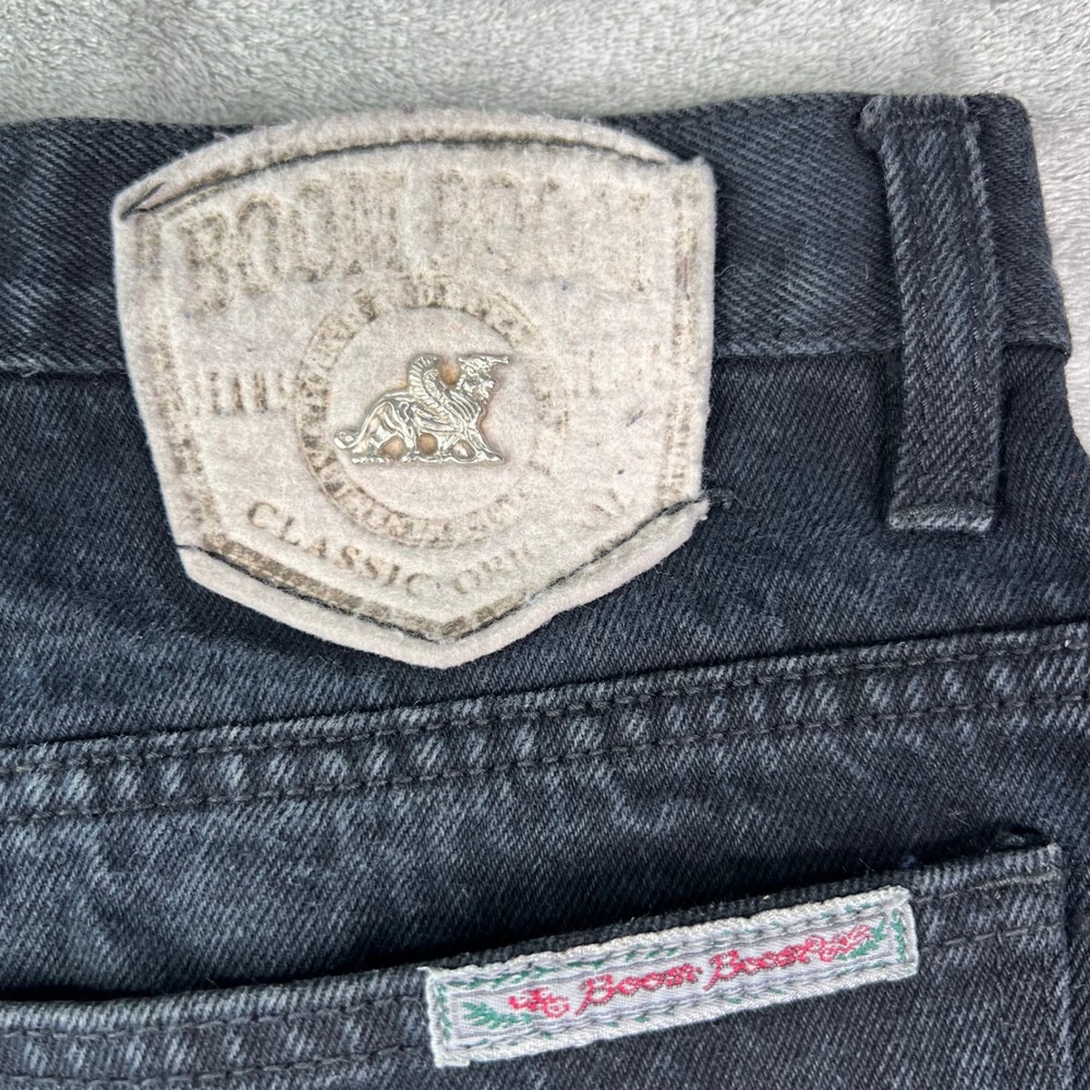 Boom Boom High Rise Mom Jeans Womens 15/16 Black Solid 100% Cotton Denim Vintage - Picture 15 of 15